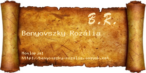 Benyovszky Rozália névjegykártya
