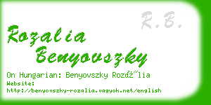 rozalia benyovszky business card